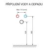 Závěsná koupelnová skříňka s umývátkem Loft 41 cm, bílá lesk
