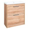 Závěsný koupelnový set LOFT s umyvadlem 61x72x40 cm v dekoru dub