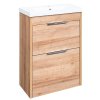 Závěsný koupelnový set LOFT s umyvadlem 51x72x40 cm v dekoru dub