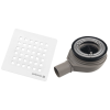 Polysan Flexia vaničkový sifon, průměr 90mm, DN40, krytka nerez mat, bílá, černá