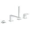 GROHE Eurocube chromová 4-otvorová vanová baterie na okraj vany s ruční sprchou, kód 19897001
