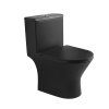 [Kód: TR1197-U18] Luxusní černé WC kombi Besteco Siam detail matné povrchové úpravy, keramické nádržky a pomalu padajícího sedátka.
