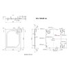 Technický výkres sprchové vaničky Aria 100x80 cm z litého mramoru, zobrazující pohled shora s hlavními rozměry 1002x802 mm a příčný řez A-A.
