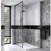 Walk-In sprchová stěna černá matná 8mm čiré sklo výška 200cm hliníkový korpus šířka 100-120cm kód WALK-IN-BLACK-8-120