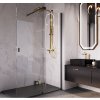 Walk-In sprchová stěna s posuvným sklem černá matná 8mm čiré sklo výška 200cm hliníkový korpus šířka 90-140cm kód WALK-SLIDE-BLK-140