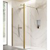 Zlatá sprchová zástěna Walk-In BESTECO Lagos Gold 80-140 cm bezpečnostní 8mm sklo s nastavitelnou vzpěrou