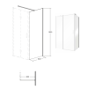 Pevná stěna EXO-CH BLACK (Varianta Černá, 80 cm x 190 cm, Univerzální Levé / Pravé, Čiré bezpečnostní sklo 6 mm)