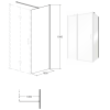 Pevná stěna EXO-CH BLACK (Varianta Černá, 80 cm x 190 cm, Univerzální Levé / Pravé, Čiré bezpečnostní sklo 6 mm)