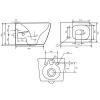 Technický výkres a rozměry závěsného WC 2v1 Besteco Urban 35x51 cm