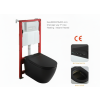 Inteligentní závěsné bidetovací WC BESTECO Smart Automat Rimless černé matné s vyhřívaným sedátkem fénem a instalačním modulem, kód U001-U18