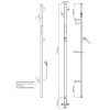 Technický výkres Bemeta Elektrický sušák ručníků 1180 mm, tyč, 30W, nerez, měděná zlatá, mat