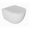 [Kód: BE2210] Závěsné WC BESTECO Hunter 36x55 cm detail oblé sanitární keramiky a Soft-Close sedátka.