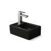 Besteco Brainy Keramické umývátko na WC 37x23 cm, s otvorem pro baterii vlevo, černé