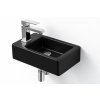 Besteco Brainy Keramické umývátko na WC 37x23 cm, s otvorem pro baterii vlevo, černé