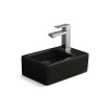 BESTECO Brainy – Černé keramické umývátko na WC 37x23 cm, s otvorem pro baterii vpravo
