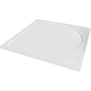 Bílá čtvercová sprchová vanička BESTECO Laka z tvrzeného mramoru (80x80x3 cm).