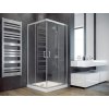 Čtvercový sprchový kout BESCO Modern 185 rozměry 90x90 cm chromovaný hliníkový korpus 6mm bezpečnostní čiré sklo posuvné dveře výška 185 cm doporučujeme s vaničkou