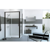 Designové posuvné sprchové dveře EBS Trend Easy Black 140 cm levé, černé matné profily, výška 200 cm, sklo s Antiplaque úpravou