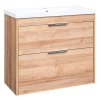 Koupelnová skříňka City81D s umyvadlem 80 cm Dub Riviera