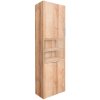 Vysoká koupelnová skříňka s košem na prádlo Loft 55x180 cm, dub riviera