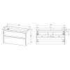 Koupelnová skříňka s keramickým umyvadlem DUOMO 101x46 cm – Černá matná1005du