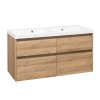Skříňka s dvojumyvadlem DUOMO 121 × 46 cm, dub riviera| BESTECO.cz