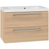 Skříňka s umyvadlem z litého mramoru PURE 81 cm Dub Sand |
