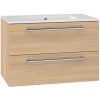 Set skříňka a keramické umyvadlo PURE 81 cm Dub Sand