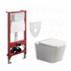 Závěsný WC set BESTECO TR2216 v bílé barvě s technologií Rimless a modulem do sádrokartonu.
