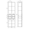 Vysoká koupelnová skříňka K Plus 50x194x29 cm | Besteco.cz