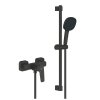 [Kód: 1018252430] Sprchový set GROHE Cubeo nástěnná baterie a ruční sprcha matná černá detail ovládací páky.