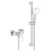 [Kód: 1018250000] Sprchový set GROHE Cubeo nástěnná baterie a ruční sprcha lesklý chrom detail ovládací páky.