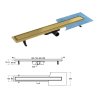 Odtokový žlab Virgo duo gold s roštem 80 cm