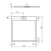 Sprchová vanička Ideal Standard Lita 100x100 cm, černá  nakres