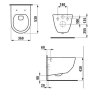 Laufen Pro Závěsné WC, Rimless, zadní odpad, 53 cm H8209660000001 nakres