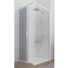 [Kód: 113001] Čtvercový sprchový kout HOPA Flex Venere New 90x90 cm detail transparentních PVC lamel a prostorově úsporného shrnovacího mechanismu.