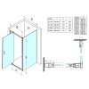 Gelco Sigma Simply Sprchová boční stěna 75 cm, chrom/čiré sklo, GS3175 nakres