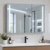 Besteco Lux Stripe zrcadlová skříňka 100x70 cm s LED osvětlením a displejem v koupelně, Kód: MSC100X70