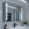 Besteco Lux Stripe zrcadlová skříňka 100x70 cm s LED osvětlením a displejem v koupelně, Kód: MSC100X70