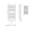 Koupelnový radiátor FRAME SLIM (Varianta Barva - Bílá, Doporučená topná tyč (W) - 300, Rozměr A - 40, Rozměr C - 110, Skutečný rozměr radiátoru (v mm) - 400 × 1078 mm)