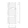 Elektrický sušák ručníků 450x1320mm, 180W, nerez, černá, nakres