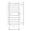 Elektrický sušák ručníků LADERRA, 450x960 mm, 130W, nerez, černá,704151044 nakres