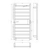 Elektrický sušák ručníků LADERRA, 450x960 mm, 130W, nerez lesk,704151044 nakres