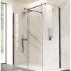 Walk-In sprchová zástěna BESTECO Lagos Black New 200 čiré sklo 8mm výška 200cm černý matný hliníkový korpus kód: BCLAGO80MBCN2