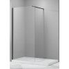 Walk-In sprchová zástěna BESTECO Lagos Black New 200 čiré sklo 8mm výška 200cm černý matný hliníkový korpus kód: BCLAGO80MBCN2