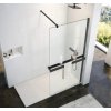 Walk-In sprchová zástěna BESTECO Lagos Black New 200 s černými matnými profily a čirým 8mm sklem, kód LAG200-BL-120