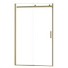 Elegantní sprchové dveře Belver Gold s profilem v barvě broušeného zlata a čirým sklem o rozměru 140x195 cm.