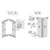1461 4 ctvrtkruhovy sprchovy kout 90x90cm s grepovym sklem