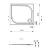 Technický výkres Aria Vanička 90x80 cm litý mramor ARIA9080