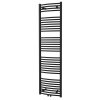 Oblý kombinovaný koupelnový radiátor Grande v matné barvě černý samet se středovým připojením, rozměry 45x169 cm Kód: G45169OBSP